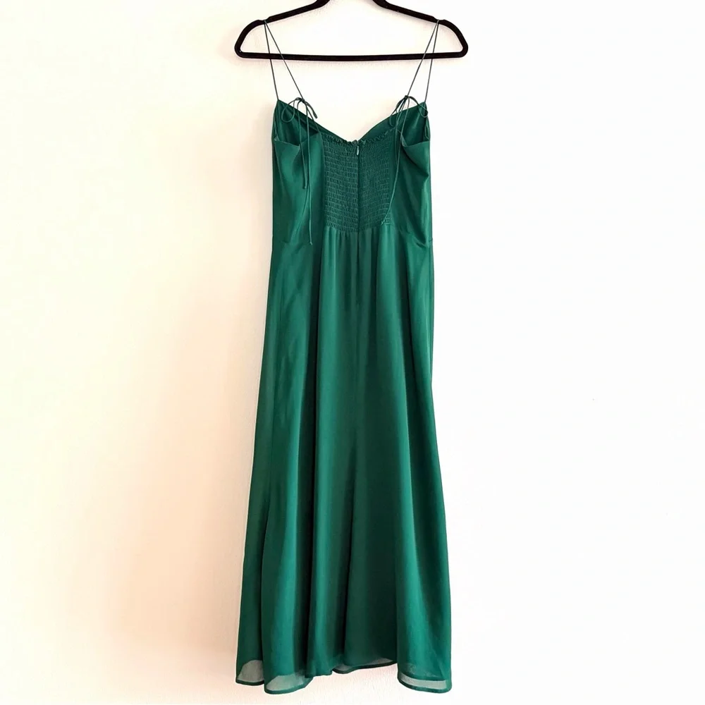 Reformation Juliette Dress In Emerald Green - Picture 8 of 13